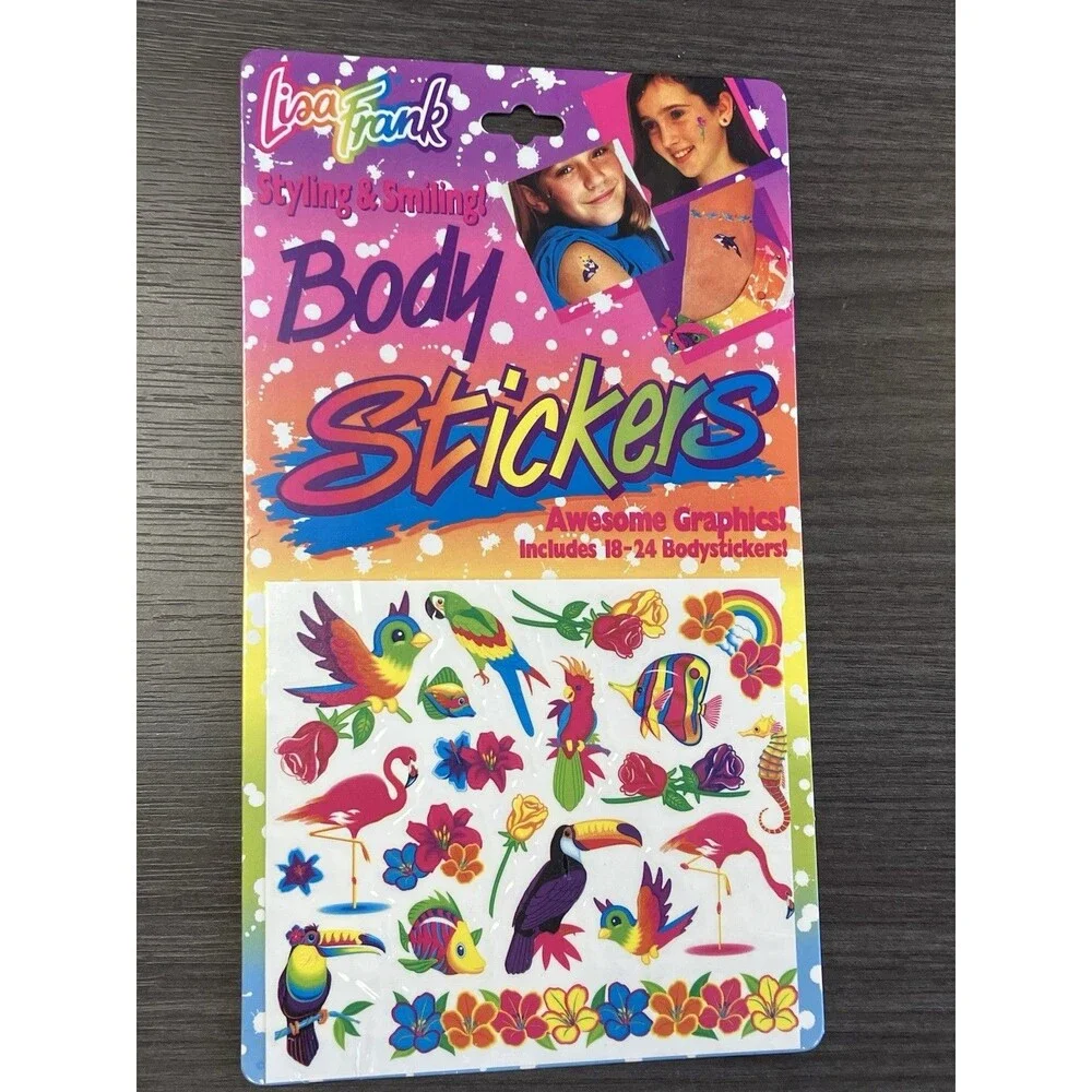 Vintage Lisa Frank Lot of 6 Packs Body Stickers Temporary Tattoos Transfers New